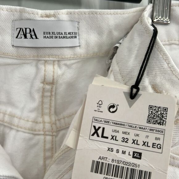 Zara White A-Line Denim Skirt - Picture 4 of 6